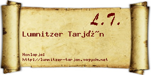 Lumnitzer Tarján névjegykártya